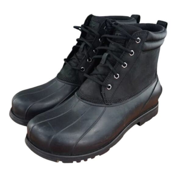 UGG Gatson Mid Shoes Mens Size 10 Black Leather Rubber Lace Up Mid‎ Rain Boots main image 8
